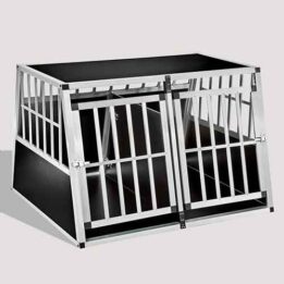 Aluminum Dog cage Large Double Door Dog cage 75a 104 06-0777 gmtproducts.com