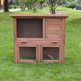 Wholesale Large Wooden Rabbit Cage Outdoor Two Layers Pet House 145x 45x 84cm 08-0027 gmtproducts.com