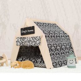Waterproof Dog Tent: OEM 100% Cotton Canvas Pet Teepee Tent Colorful Wave Collapsible 06-0963 www.gmtproducts.com