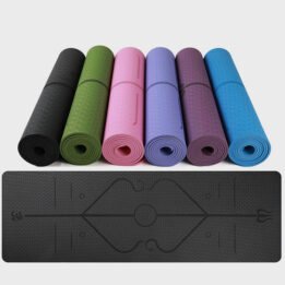 Eco-friendly Multifunction Beginner Yoga Mat With Body Line Thickened Widened Non-slip Custom TPE Yoga Mat gmtproducts.com