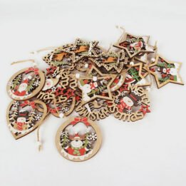 Wooden Hanging Christmas Tree Hollow Wooden Pendant Scene Decoration gmtproducts.com