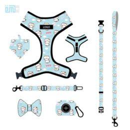 Pet harness factory new dog leash vest-style printed dog harness set small and medium-sized dog leash 109-0007 gmtproducts.com