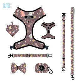 Pet harness factory new dog leash vest-style printed dog harness set small and medium-sized dog leash 109-0010 gmtproducts.com