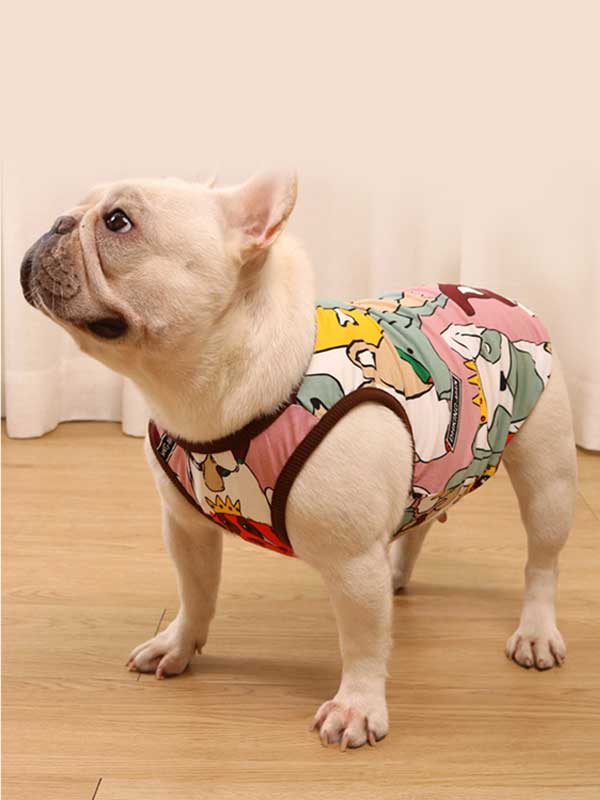 GMTPET французский весенне-летний тонкий жилет для собак, хлопковый жилет с рисунком толстой собаки, бульдога, мопса, 107-222038 gmtproducts.com