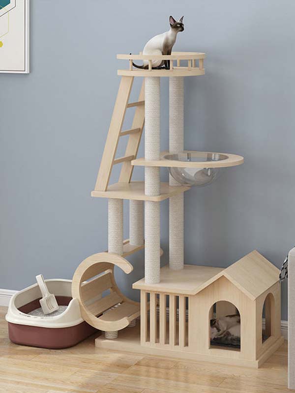 Condomínios para gatos por atacado | Torre Cat OEM | Árvore de gato legal de madeira maciça 105-216 gmtproducts.com
