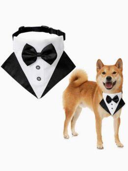 Wedding suit pet drool towel dog collar pet triangle towel pet bow tie wedding suit triangle towel 118-37007 gmtproducts.com