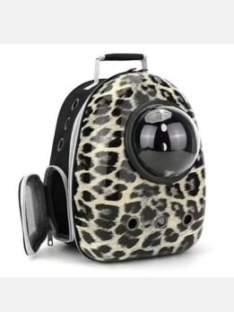 Sand leopard print upgraded side opening pet cat backpack 103-45009 gmtproducts.com