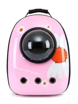 Pink Daisy Upgraded Side Opening Pet Cat Backpack 103-45021 www.gmtproducts.com