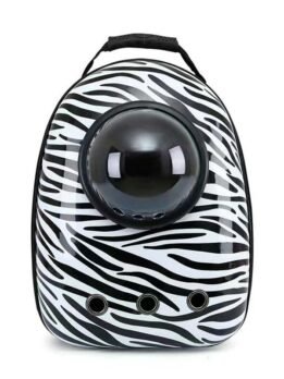 Zebra pattern upgraded side opening pet cat backpack 103-45025 www.gmtproducts.com