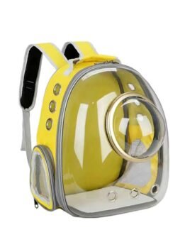 Transparent gold circle yellow pet cat backpack 103-45045 gmtproducts.com