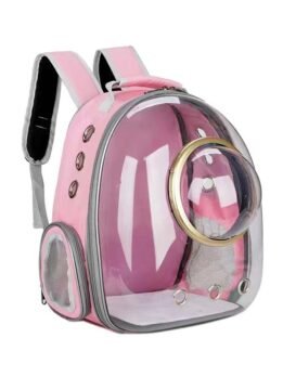 Transparent Gold Ring Pink Pet Cat Backpack 103-45046 gmtproducts.com