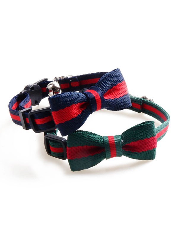 Manufacturer Wholesale Classic Color Plaid Design Cat Collar With Bowknot Bell 06-1610 gmtproducts.com