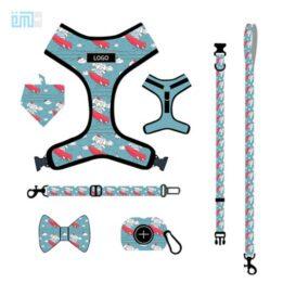 Pet harness factory new dog leash vest-style printed dog harness set small and medium-sized dog leash 109-0006 gmtproducts.com