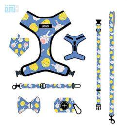 Pet harness factory new dog leash vest-style printed dog harness set small and medium-sized dog leash 109-0018 gmtproducts.com