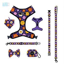Pet harness factory new dog leash vest-style printed dog harness set small and medium-sized dog leash 109-0021 gmtproducts.com