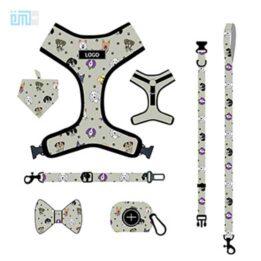 Pet harness factory new dog leash vest-style printed dog harness set small and medium-sized dog leash 109-0022 gmtproducts.com