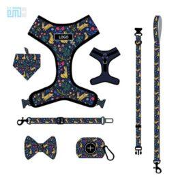 Pet harness factory new dog leash vest-style printed dog harness set small and medium-sized dog leash 109-0027 gmtproducts.com