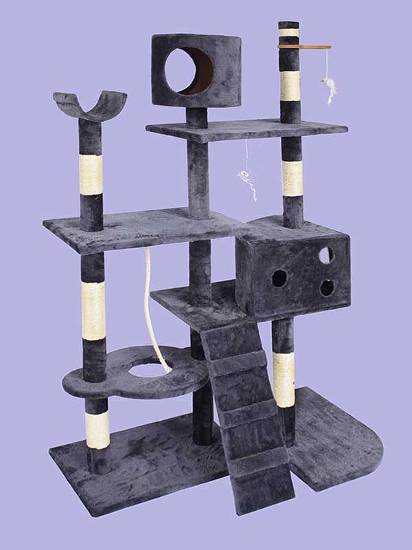 Четырехслойная фланелевая рама для кошек из сизаля, платформа для кошачьей комнаты, лестница для лазания, игрушка для мыши, кошачье дерево 06-0003 gmtproducts.com