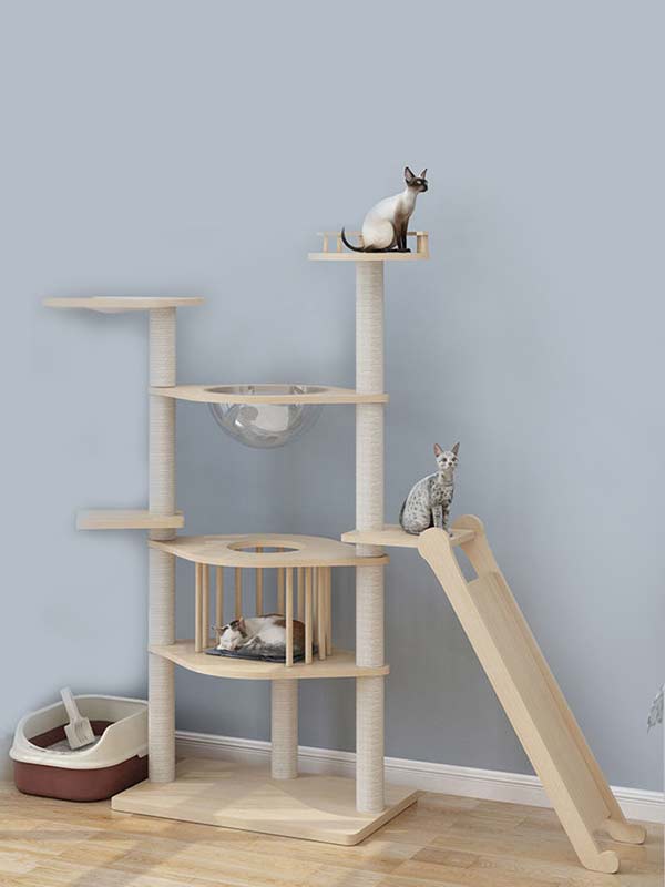 Árvore para gatos no atacado | Torre de gato de madeira OEM | estrutura de escalada para gatos 105-215 gmtproducts.com