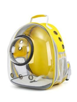 Transparent yellow pet cat backpack with hood 103-45031 gmtproducts.com