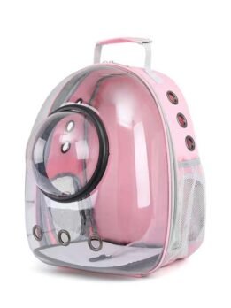 Transparent pink pet cat backpack with hood 103-45032 gmtproducts.com