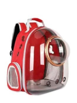 Transparent gold circle red pet cat backpack 103-45048 www.gmtproducts.com