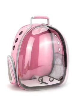 Transparent pink pet cat backpack with side opening 103-45053 gmtproducts.com
