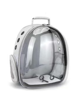 Transparent gray pet cat backpack with side opening 103-45054 gmtproducts.com