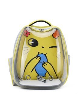 Yellow Transparent Breathable Cat Backpack Pet Bag 103-45078 gmtproducts.com