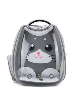 Gray Transparent Breathable Cat Backpack Pet Bag 103-45082 gmtproducts.com
