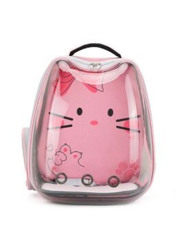 Wholesale oem Pink Transparent Breathable Cat Backpack Pet Bag 103-45083