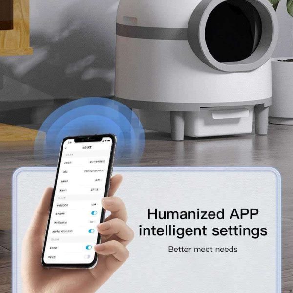 Wholesale Custom Intelligent APP Control Extra Large Pet Waste Disposal Automatic Self-Cleaning Smart Cat Toilet Litter Box For Cats 116-5910 - Image 5